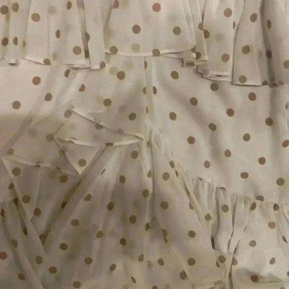 Shona Joy Sophia Dot Print Plunged V-Neck Ruffle Mini Peplum Dress SZ 4 - Picture 6 of 7